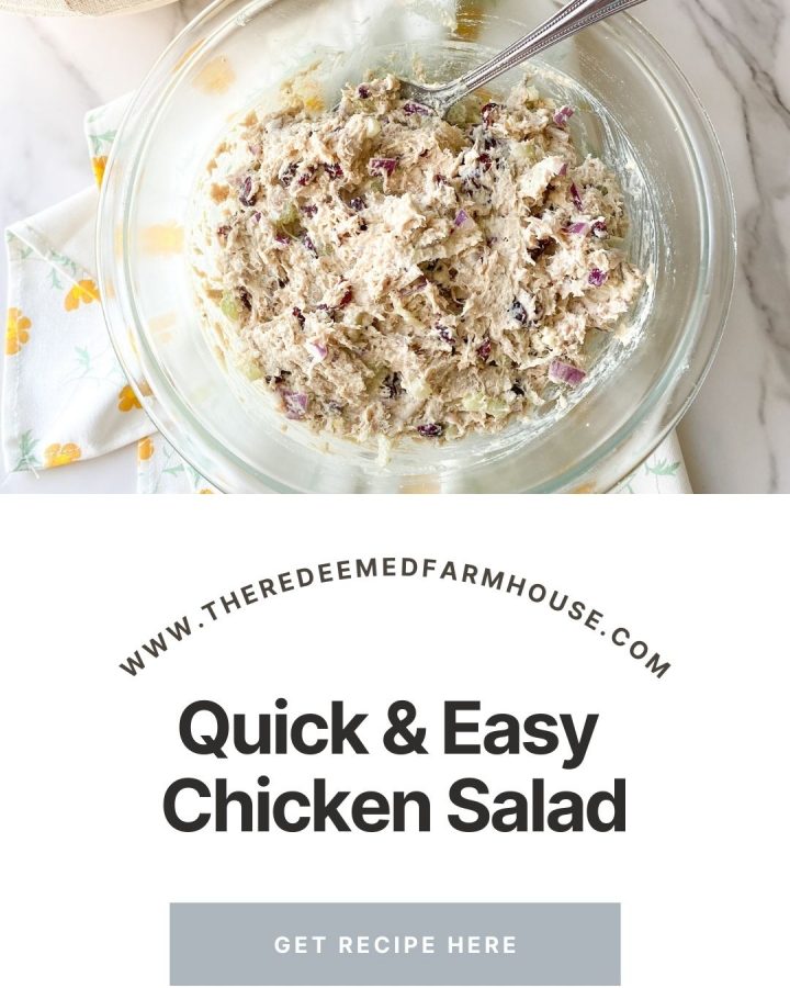 healthy chicken salad pin image